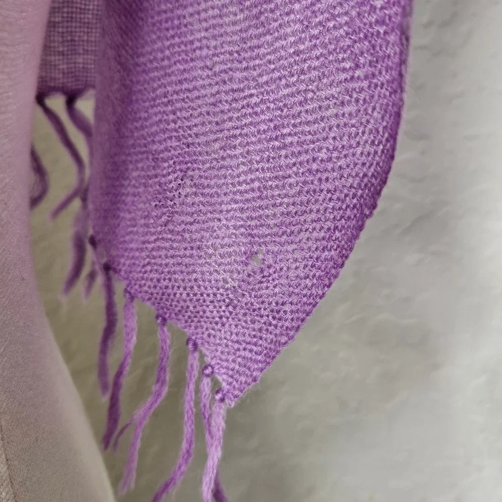 The Crock of Gold‎ Purple 100% Wool Handwoven Irish Scarf Shawl Wrap Fringe